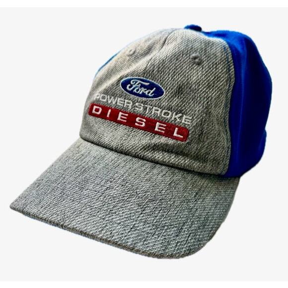 FORD Power Stroke Diesel Snapback Hat Blue Gray Car Truck American Adjustable - Picture 1 of 7